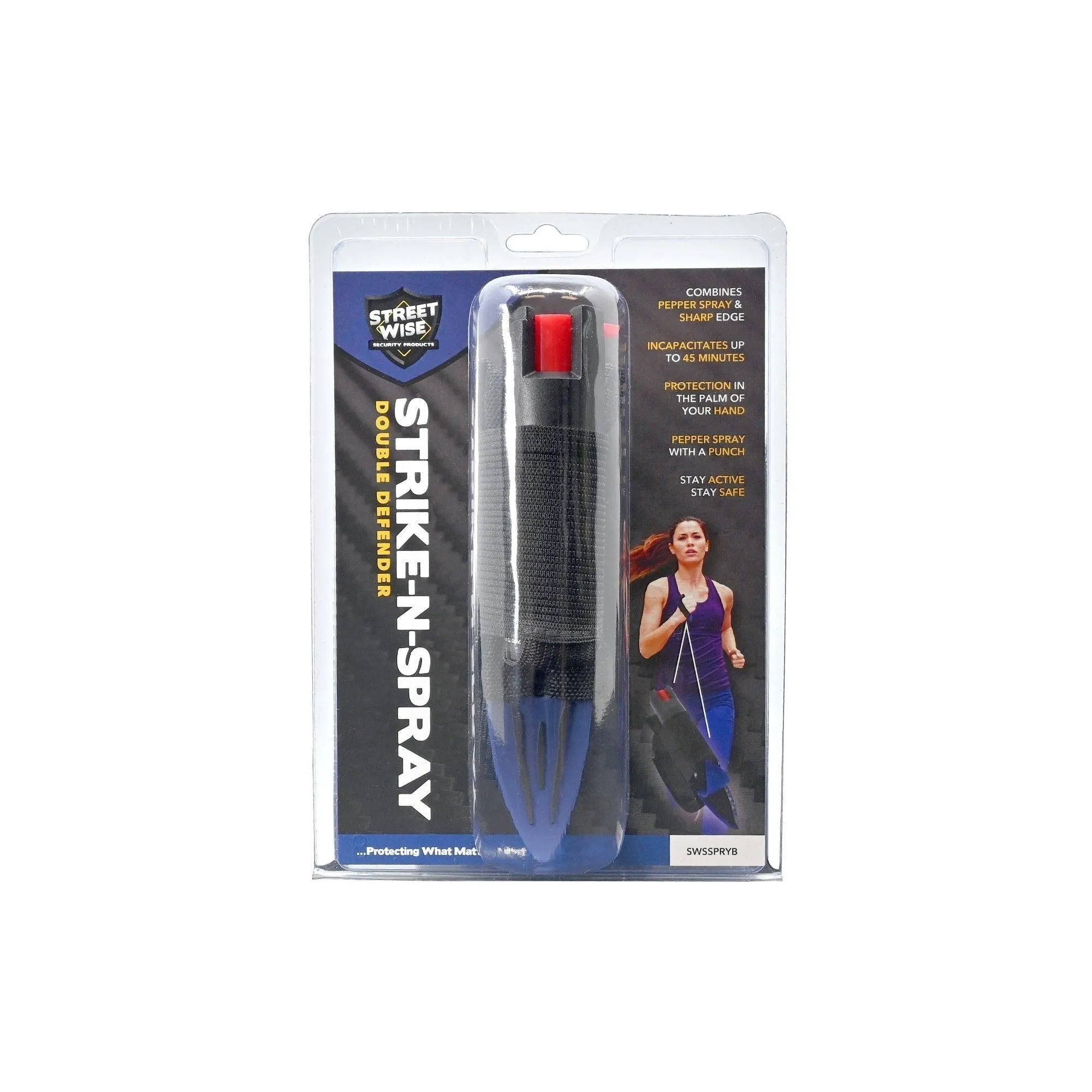 12 Units Strike-n-Spray Double Defender Pepper Spray with Sharp Edge