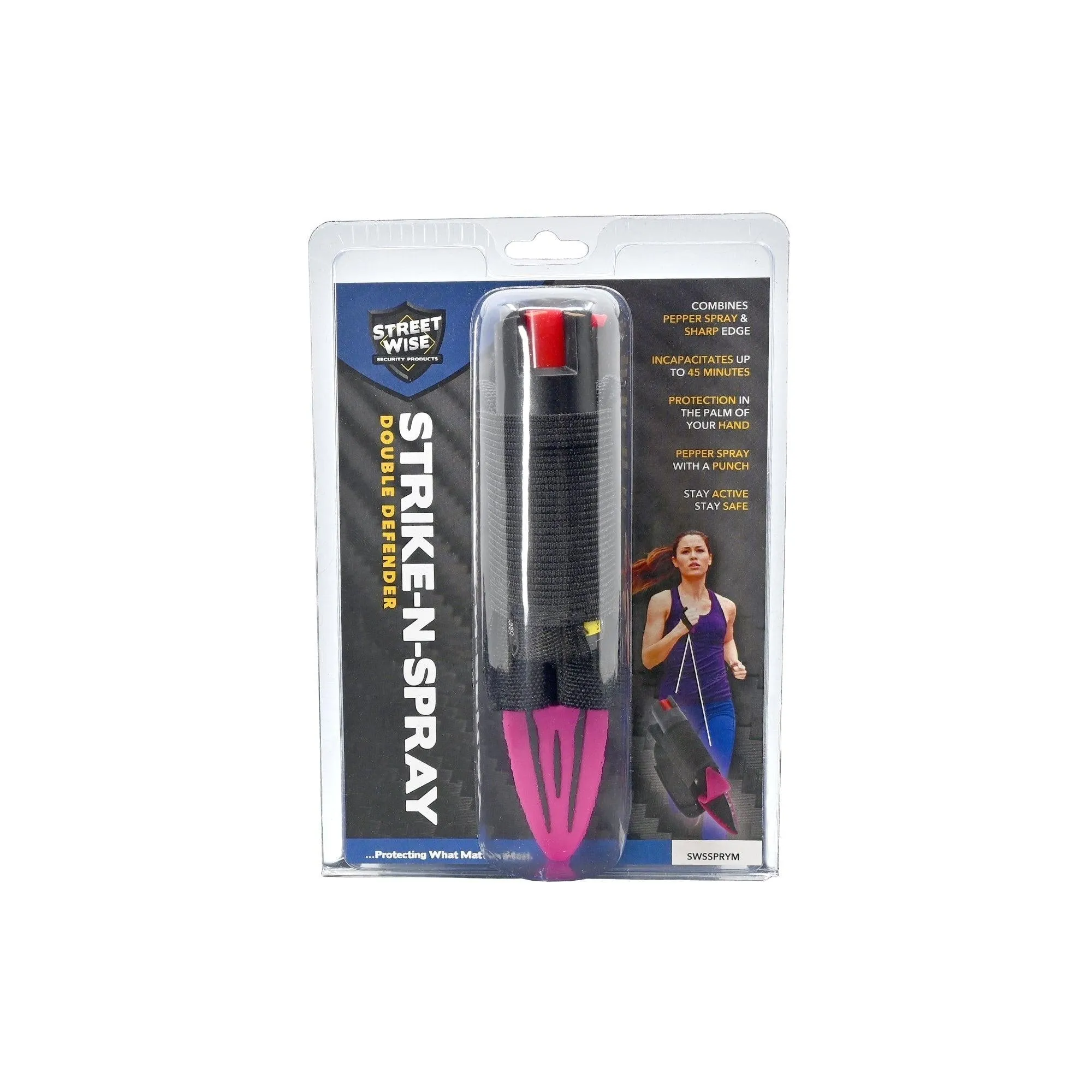 12 Units Strike-n-Spray Double Defender Pepper Spray with Sharp Edge