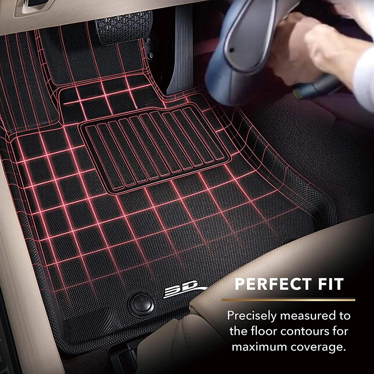 2020-21 Tesla Model S -3D MAXpider All-Weather Floor Mats Custom Fit Car Floor Liners, Kagu Series (Rear Cargo Black)