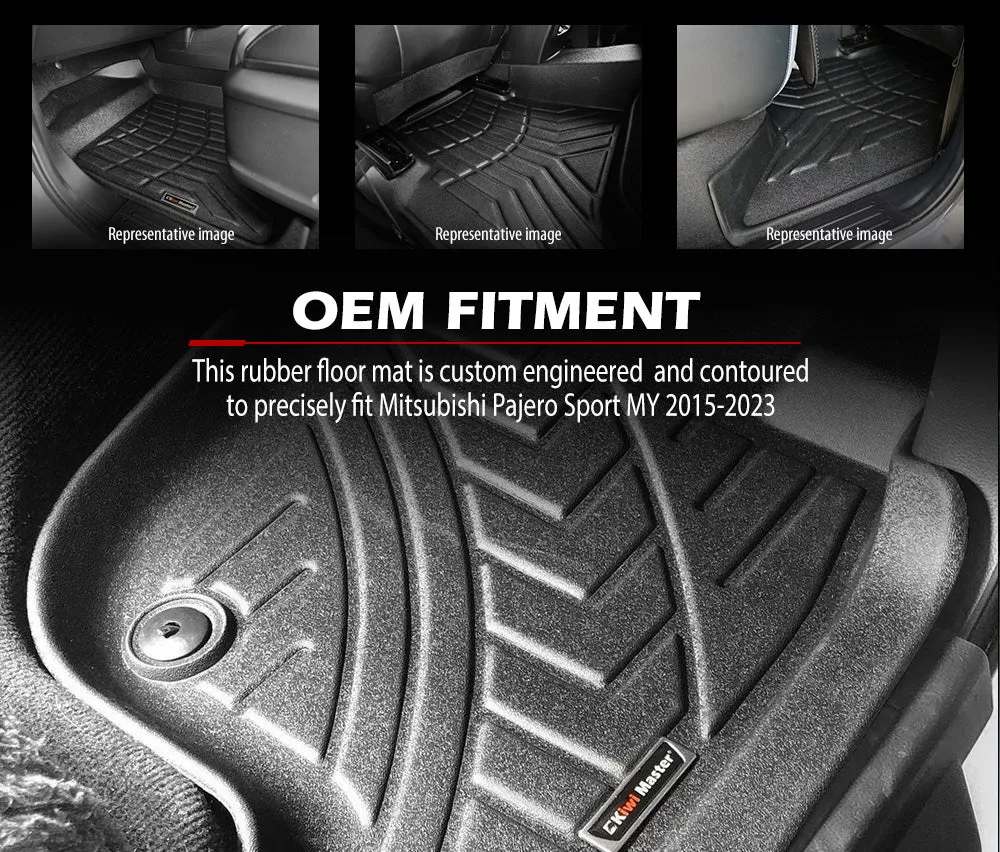 3D TPE Car Floor Mats for Mitsubishi Pajero Sport MY 2015-2023