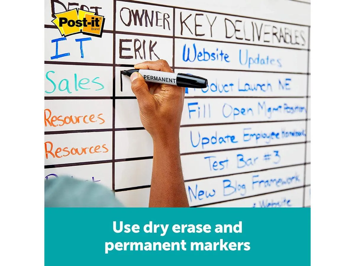 3M Post-It Flex Write Surface, The Permanent Marker Whiteboard Surface 120 x 180cm (MMM-FWS6x4)