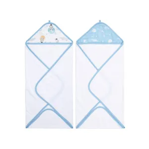 aden   anais Essentials Hooded Towel - Space Explorers - 2 Pack