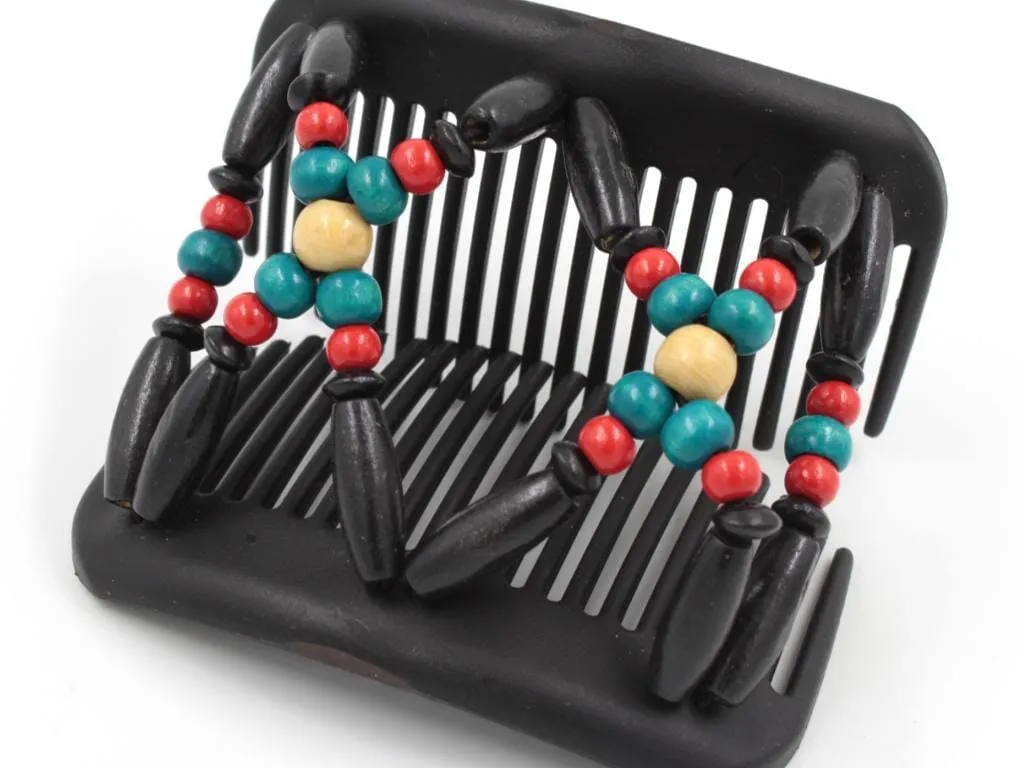 African Butterfly Hair Comb - Beada Black 159