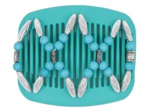 African Butterfly Hair Comb - Dalena Turquoise 13