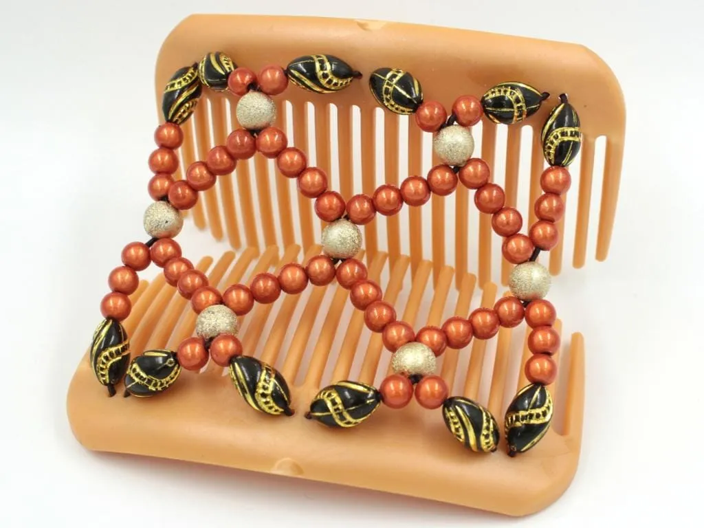 African Butterfly Hair Comb - Ndalena Blonde Pearl 14