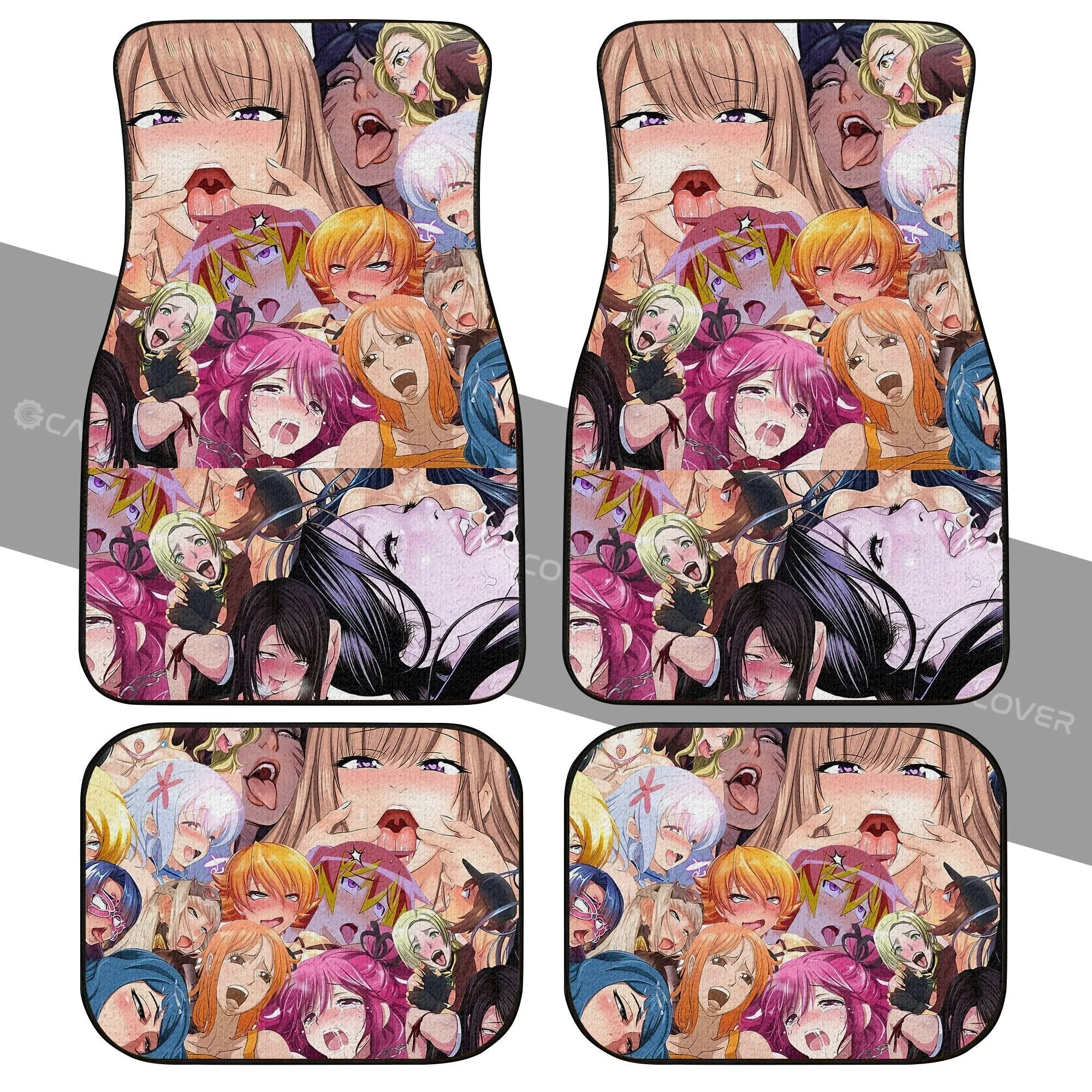 Ahegao Car Floor Mats Custom Pattern Car Interior Accessories