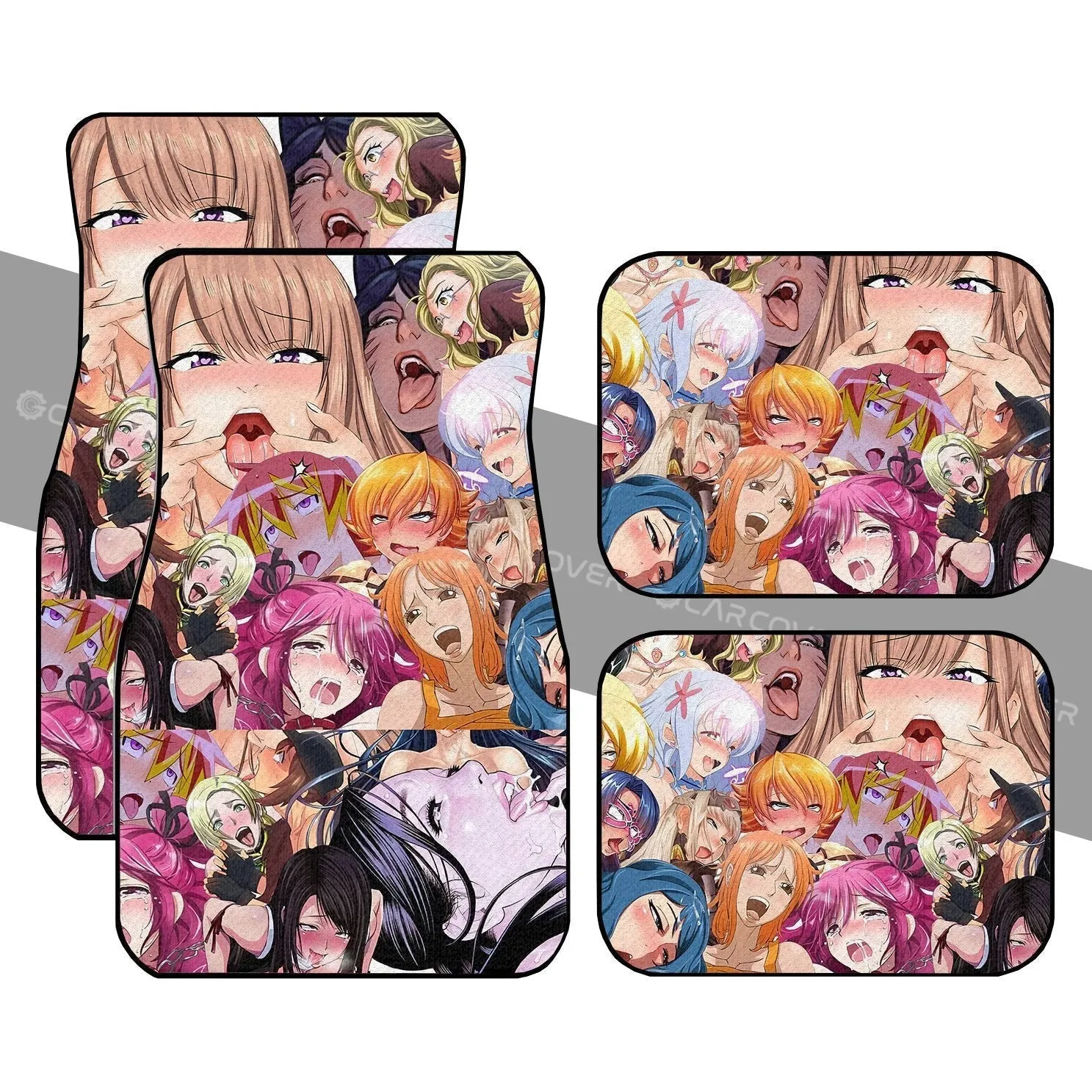 Ahegao Car Floor Mats Custom Pattern Car Interior Accessories