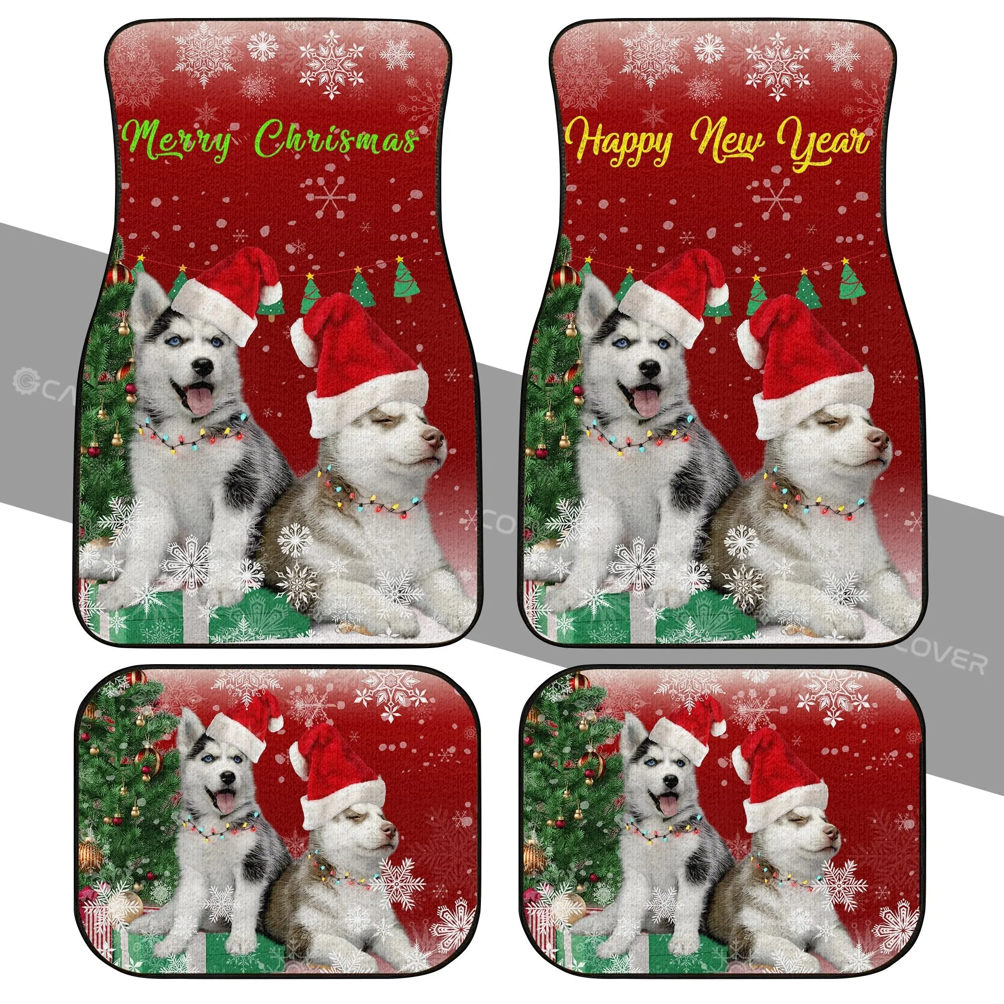 Alaskan Malamutes Car Floor Mats Custom Dog Car Accessories Christmas