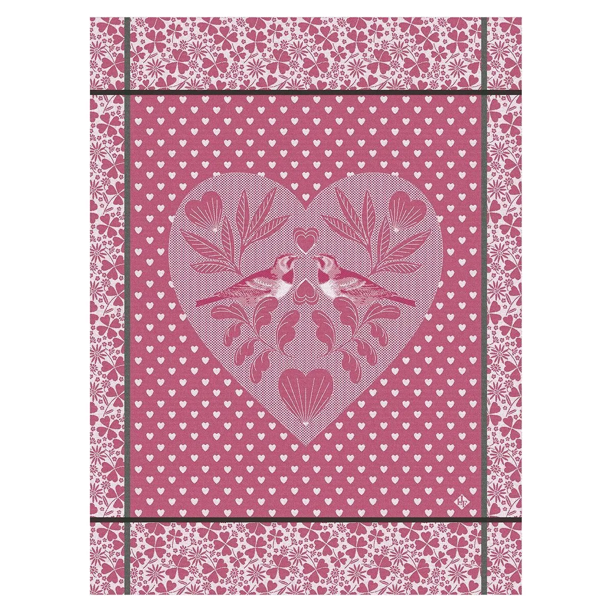 Amour Pink Tea Towels by Le Jacquard Français