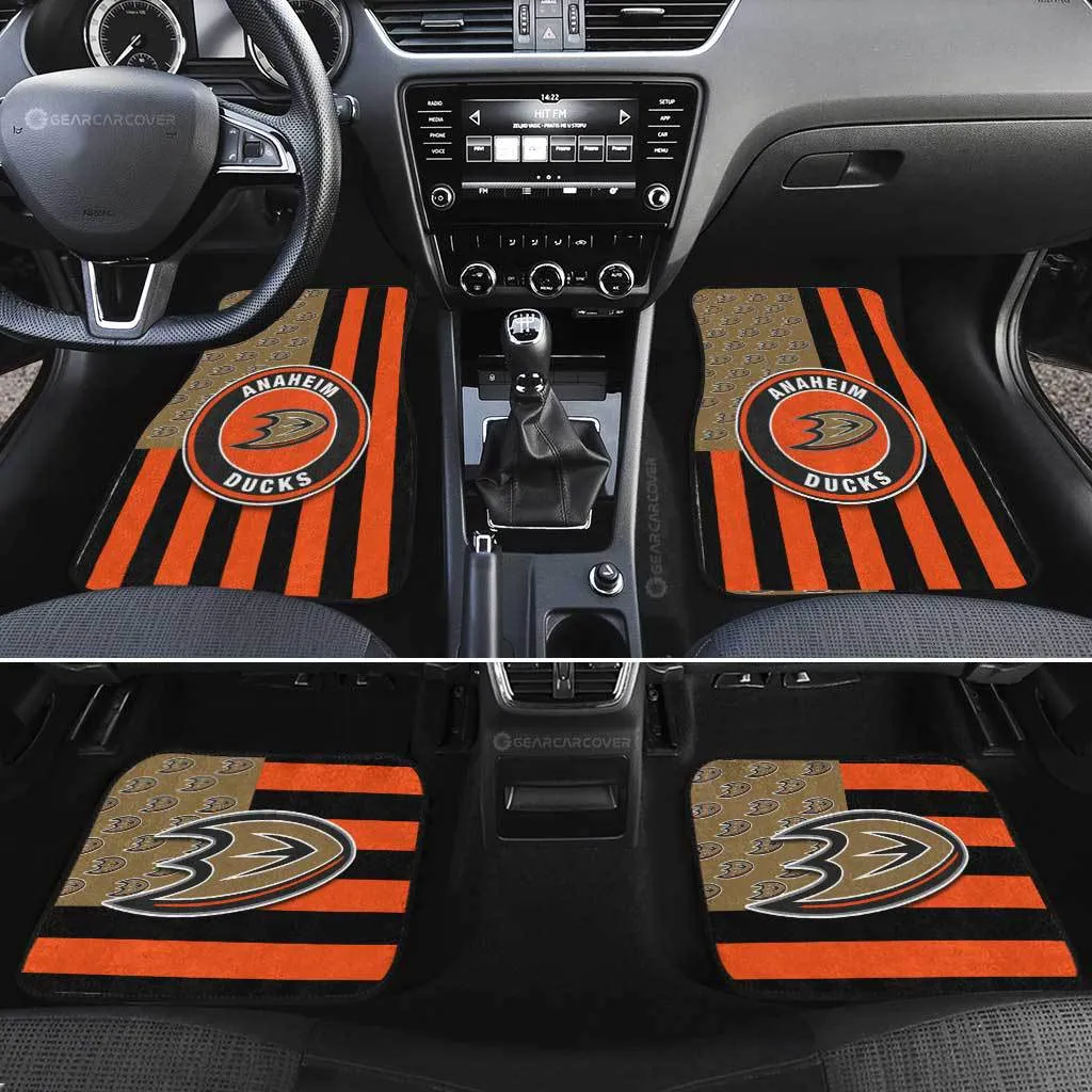 Anaheim Ducks Car Floor Mats Custom US Flag Style