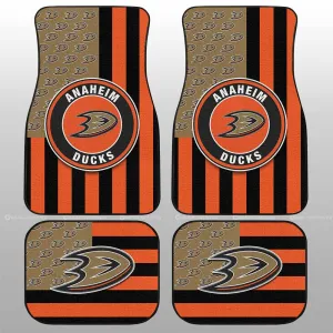 Anaheim Ducks Car Floor Mats Custom US Flag Style