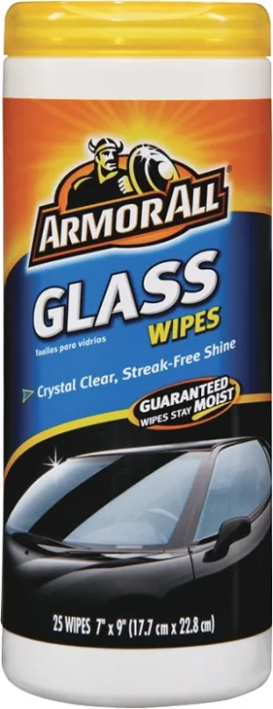 Armor All 17501C Glass Cleaning Wipes, Effective to Remove: Bugs, Fingerprints, Residue, Road Grime, 30-Wipes :EA: QUANTITY: 1