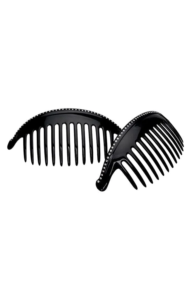 Belle Crystal Large Interlocking Comb Pair