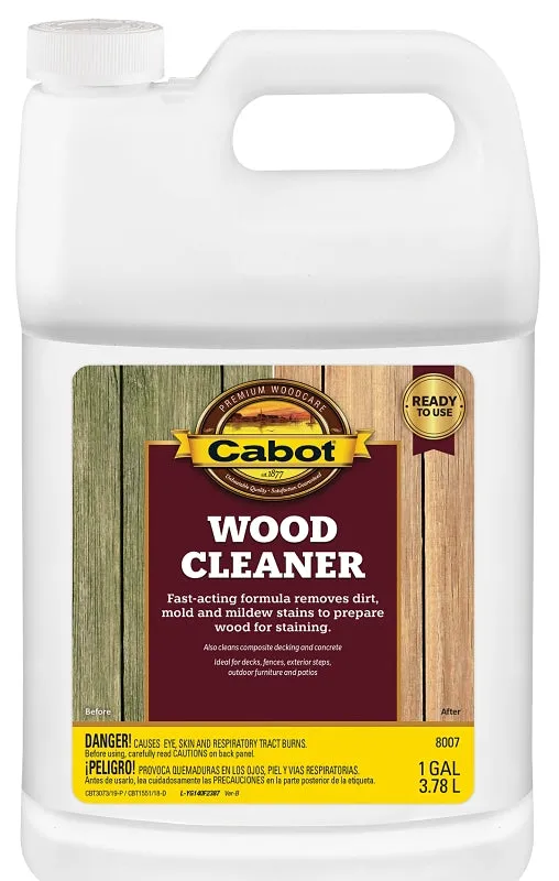 Cabot Problem-Solver 140.0008007.007 Wood Cleaner, 1.33 gal Can, Liquid, Brown :GAL: QUANTITY: 4