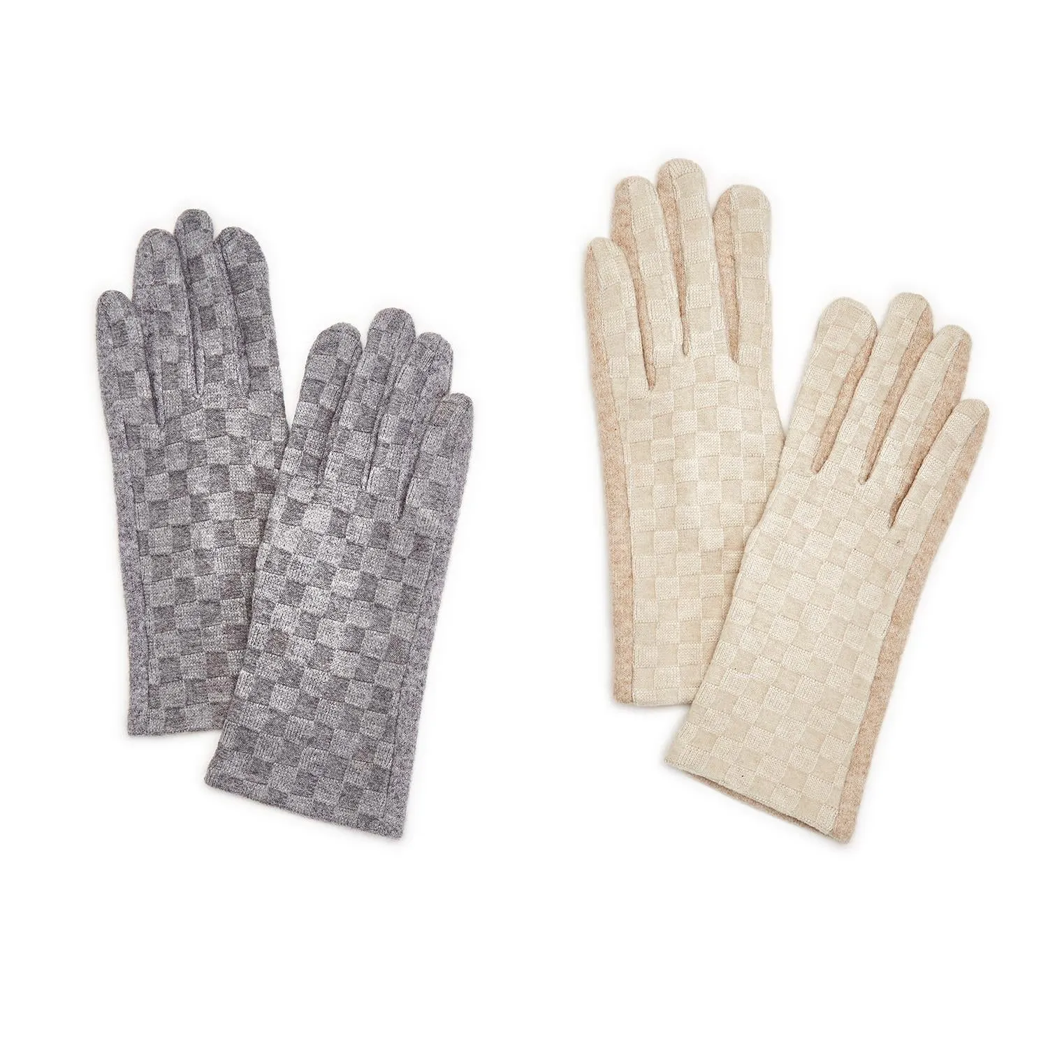 Checkpoint Super Soft Glove with Tonal Checkerboard Design and Touchscreen Fingertip