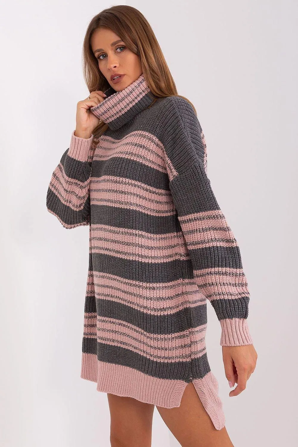 Chic Colorful Striped Knit Dress