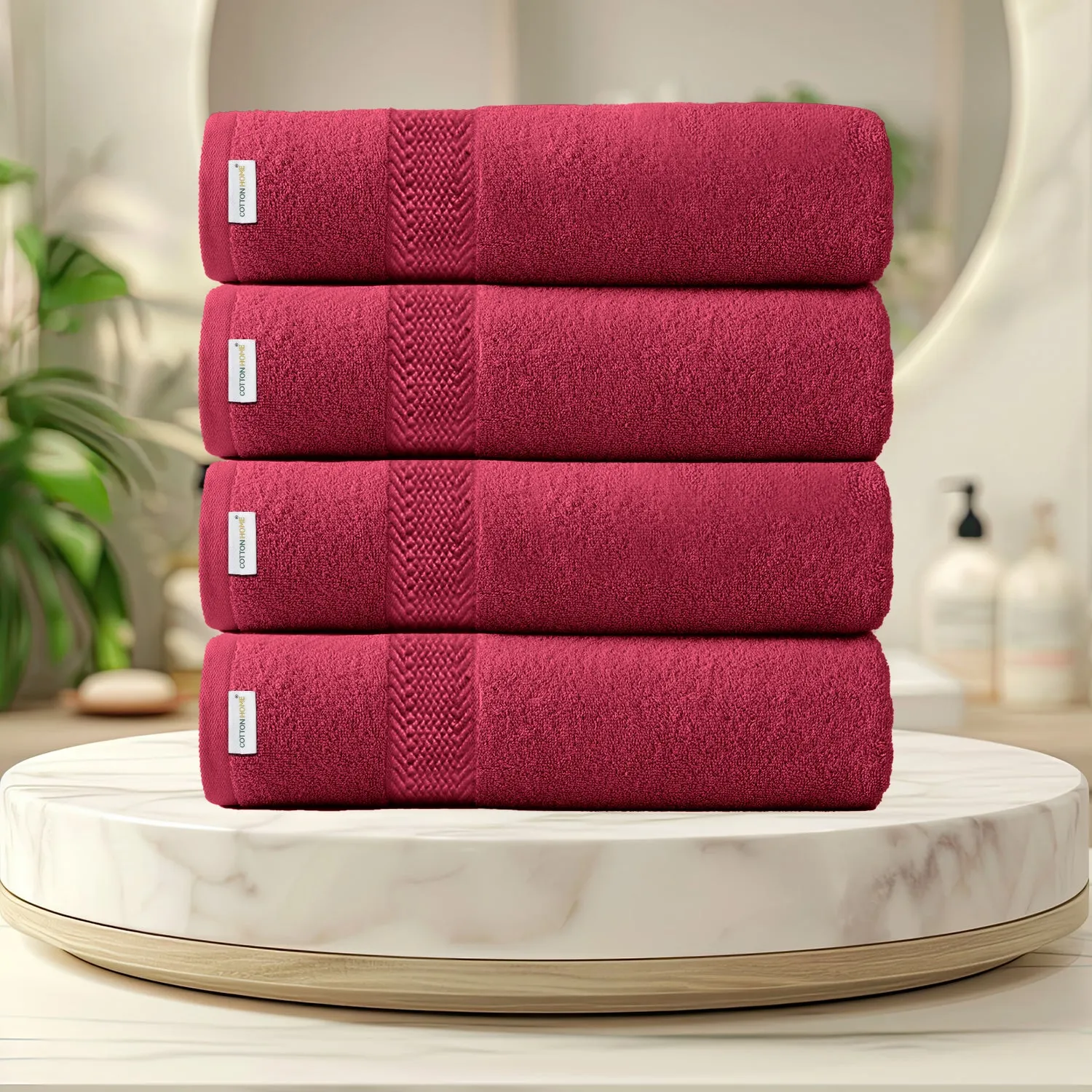 Cotton Hand Towel 50x100 CM 4 Piece Set-Soft Feel, Quick Dry, Highly Absorbent Durable Towels