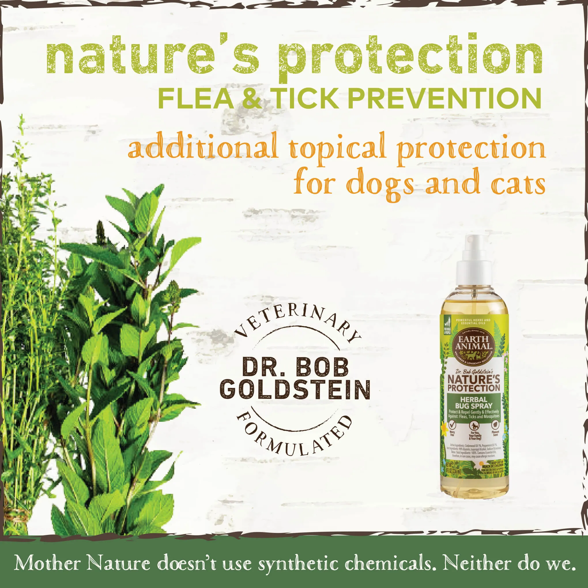 Earth Animal Nature's Protection Flea & Tick Herbal Bug Spray for Dogs