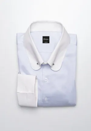 Egyptian Pastel Ice Blue Twill Shirt - Club Pin Collar