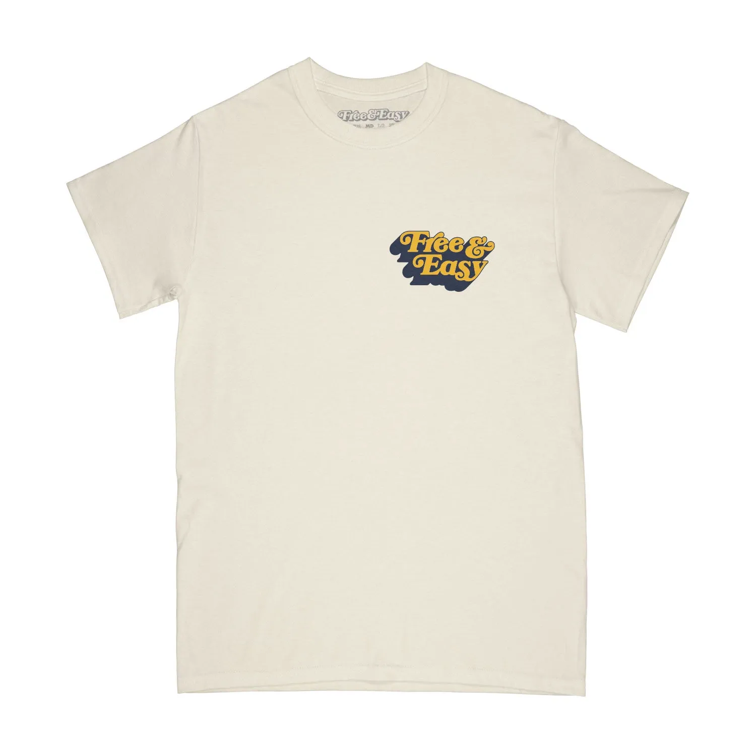 Free and Easy Don't Trip Malibu Drop Shadow Vanilla Pastel T-Shirt