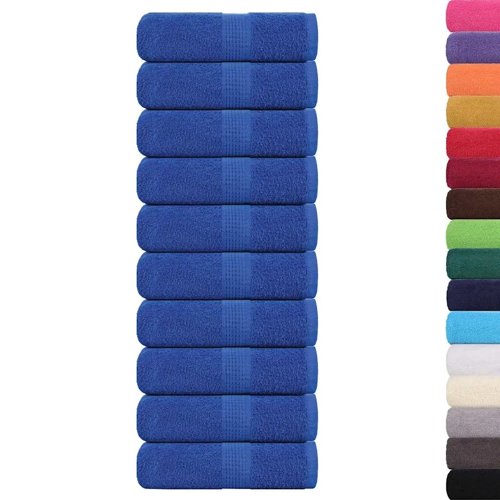 Guest Towels 10 pcs Blue 30x50 cm 360 gsm 100% Cotton