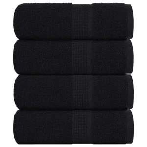 Guest Towels 4 pcs Black 30x50 cm 360 gsm 100% Cotton