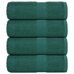 Guest Towels 4 pcs Green 30x50 cm 360 gsm 100% Cotton