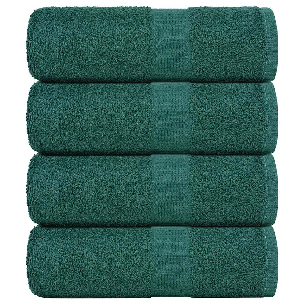 Guest Towels 4 pcs Green 30x50 cm 360 gsm 100% Cotton