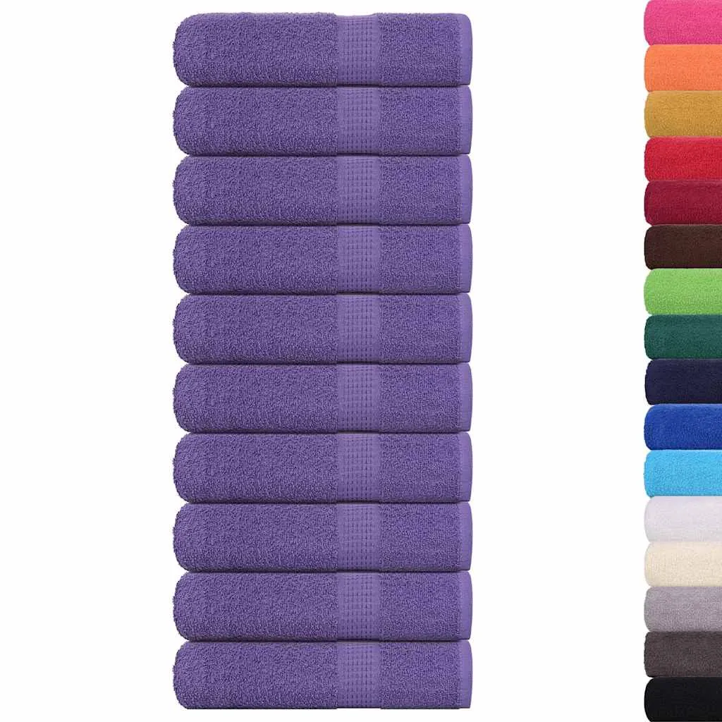 Hand Towels 10 pcs Purple 50x100 cm 360 gsm 100% Cotton