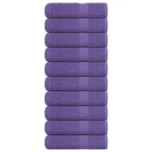 Hand Towels 10 pcs Purple 50x100 cm 360 gsm 100% Cotton