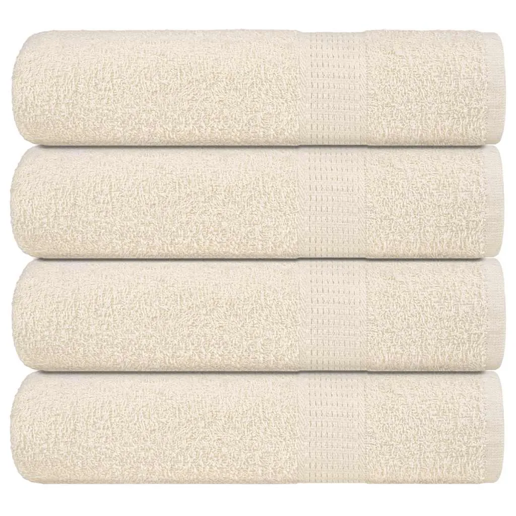 Hand Towels 4 pcs Cream 50x100 cm 360 gsm 100% Cotton