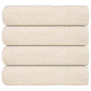 Hand Towels 4 pcs Cream 50x100 cm 360 gsm 100% Cotton