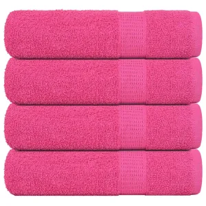 Hand Towels 4 pcs Pink 50x100 cm 360 gsm 100% Cotton