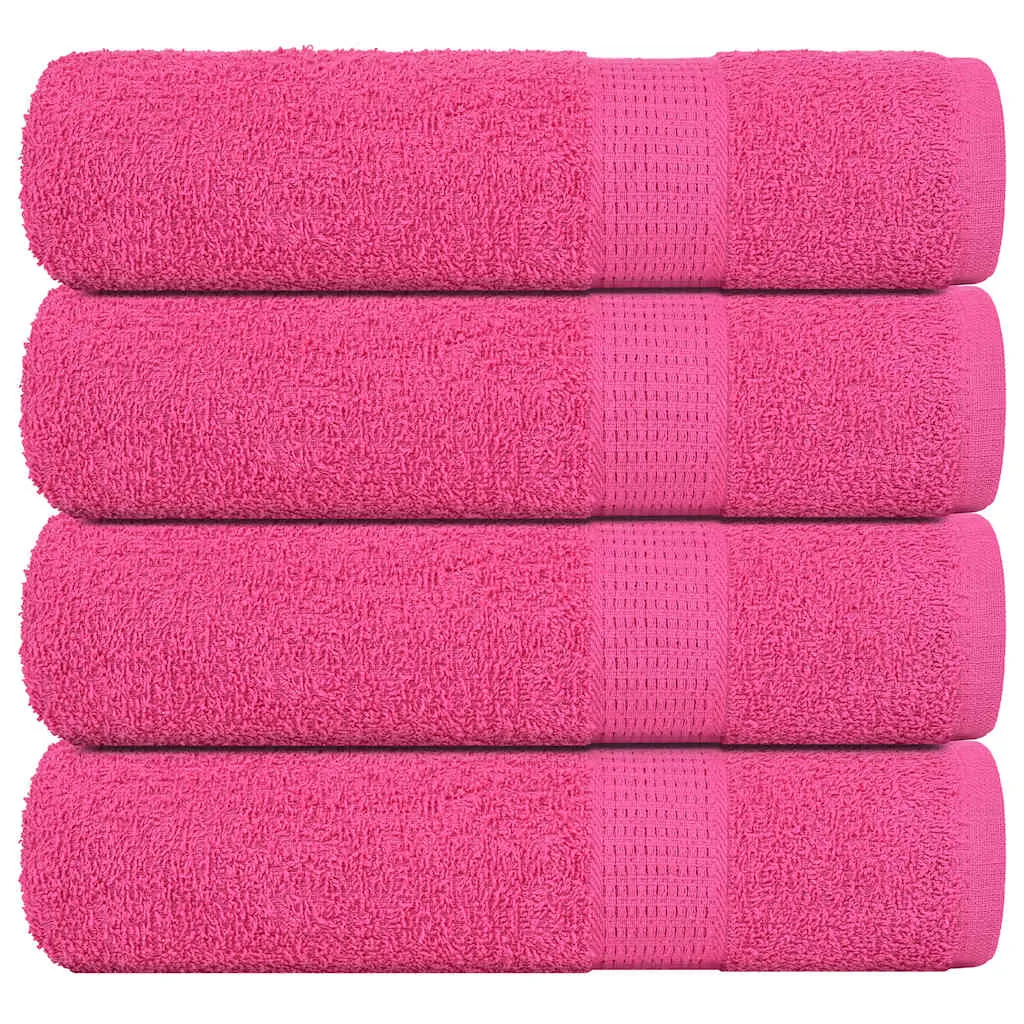 Hand Towels 4 pcs Pink 50x100 cm 360 gsm 100% Cotton