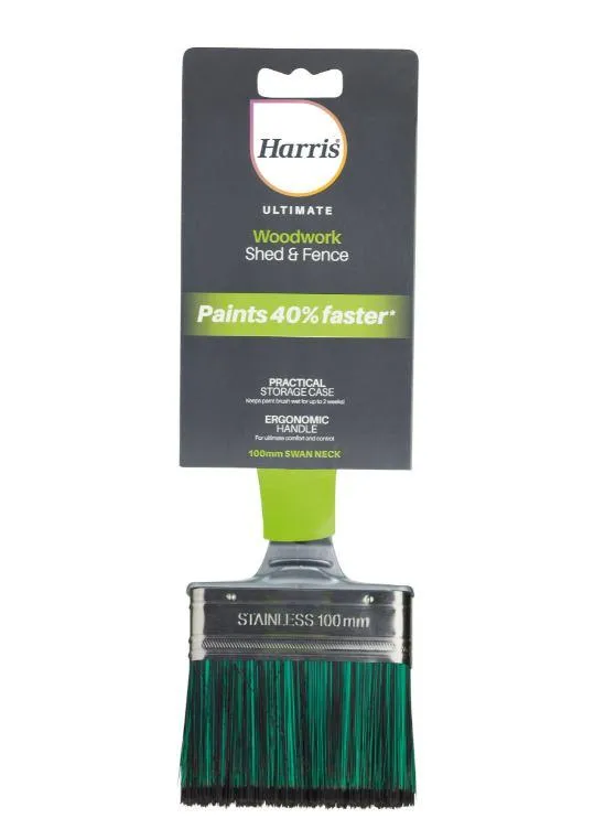 Harris Ultimate Shed & Fence Swan Neck Paint Brush 100mm