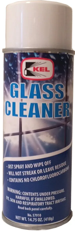 Kel 57910 Glass Cleaner, 14.75 oz, Can, Solvent, Clear :EA: QUANTITY: 1