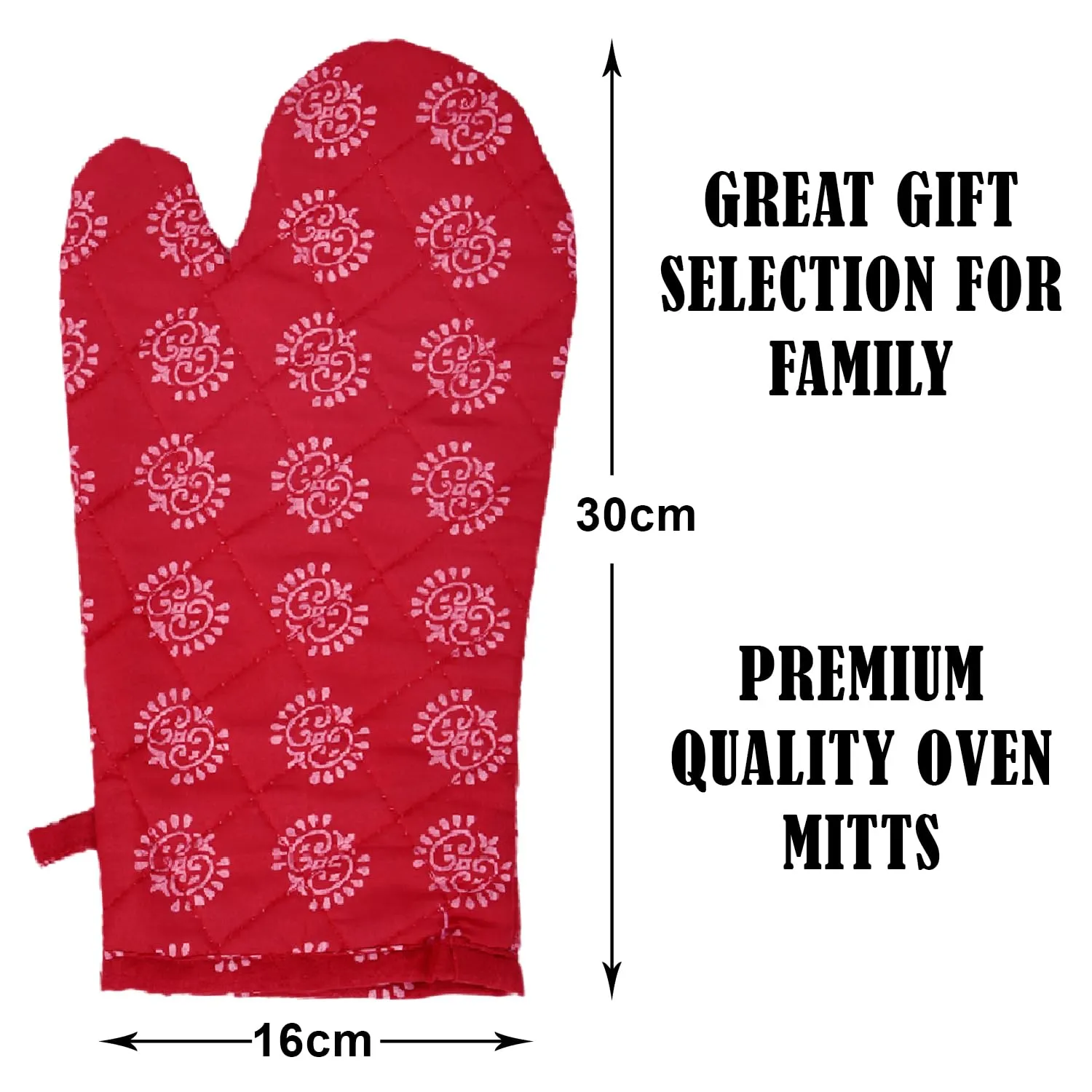 Kuber Industries Oven Mitts | Polyester Microwave Oven Gloves | Printed Hanging Loop Kitchen Oven Gloves | Heat Resistant Gloves for Kitchen | 1 Pair | Maroon