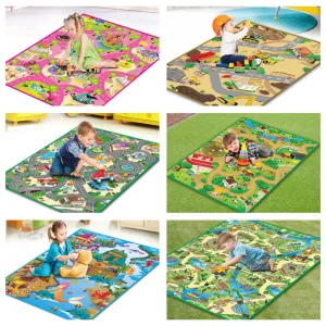 Large Play Mats: Zoo, Farm, City, Construction, Candyland, Under the Sea (Set of 6)