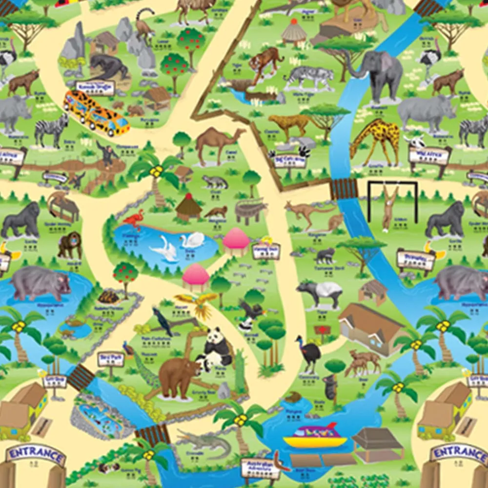 Large Play Mats: Zoo, Farm, City, Construction, Candyland, Under the Sea (Set of 6)