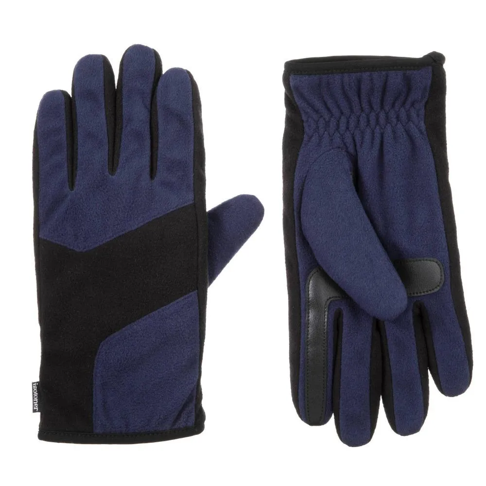 Men’s Isotoner Fleece Gloves with Pieced Back