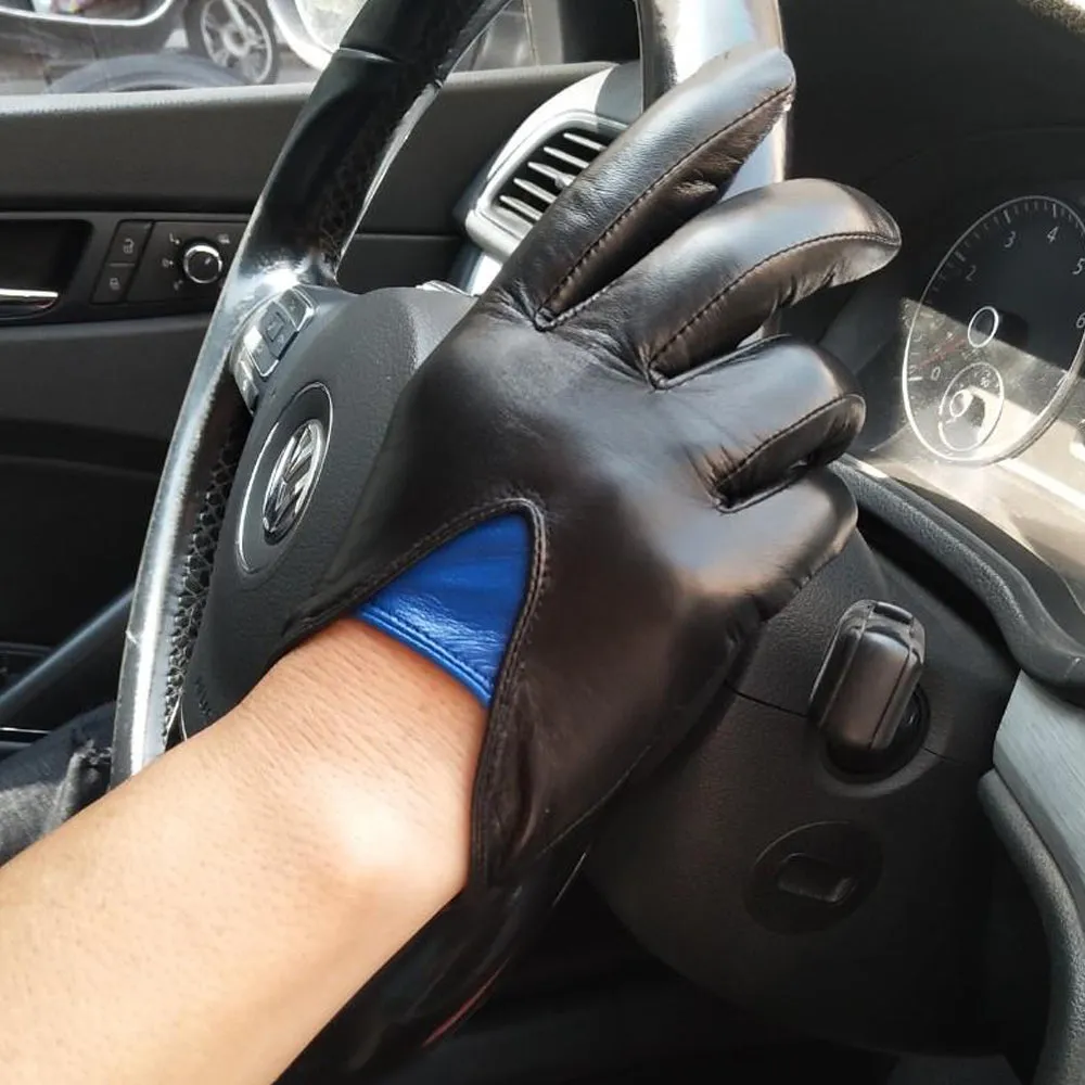 Mens Leather Driving Gloves Touchscreen, Unlined Thin Leather Driving Gloves