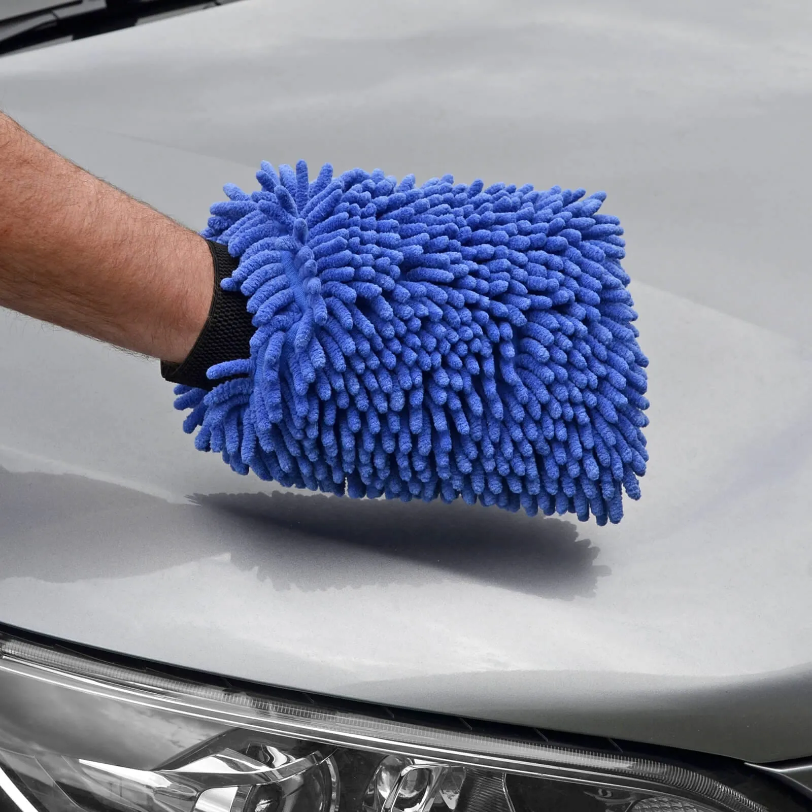 Micro-Pro Noodle Wash Mitt Microfibre Car Cleaning Glove Blue