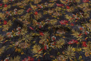 Multicolour Floral Viscose Blend Fabric