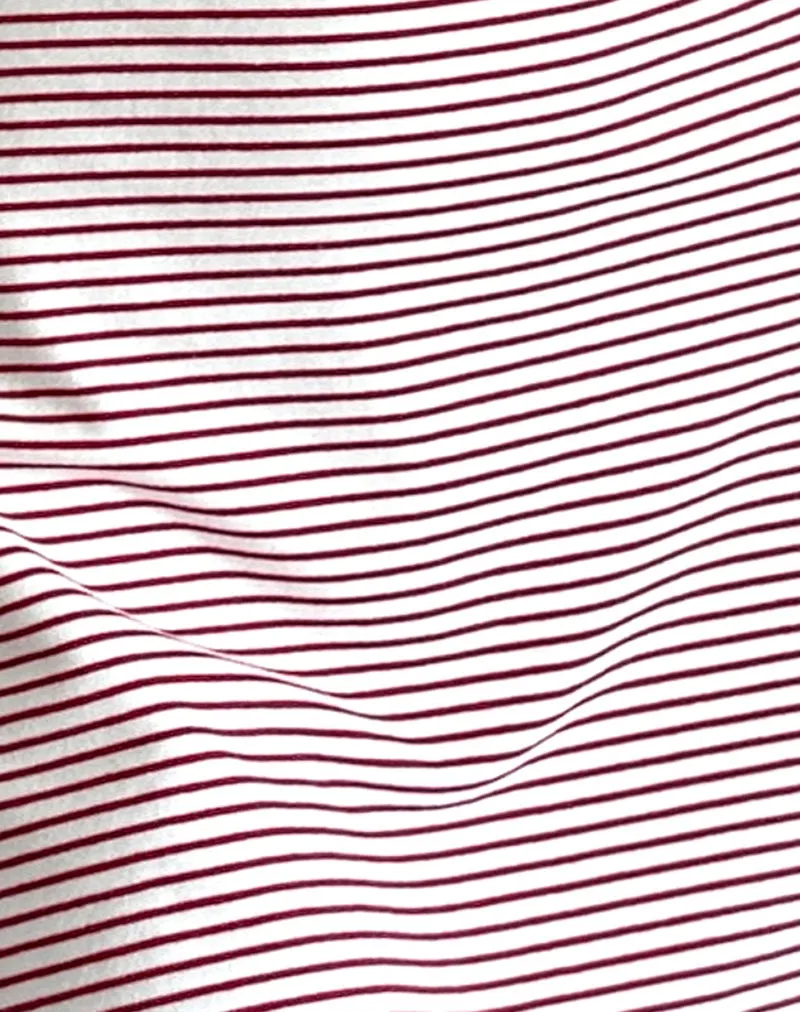 Muzuki Jersey Mini Dress in Red and White Stripe