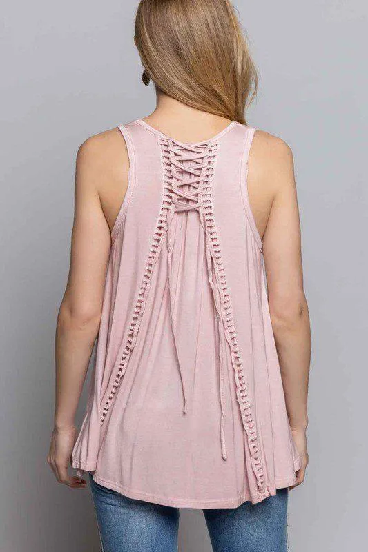 Pink Flowy Boho Baby Doll Tank