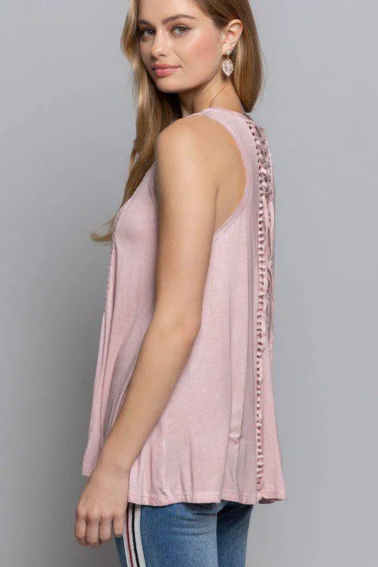 Pink Flowy Boho Baby Doll Tank