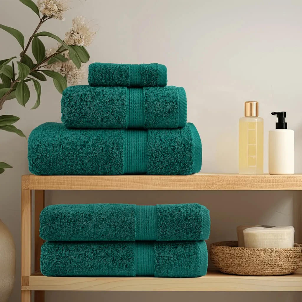 Premium Guest Towels 10 pcs Green 30x50 cm 600 gsm 100% Cotton