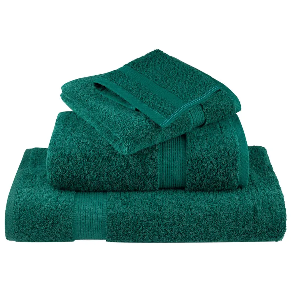 Premium Guest Towels 10 pcs Green 30x50 cm 600 gsm 100% Cotton