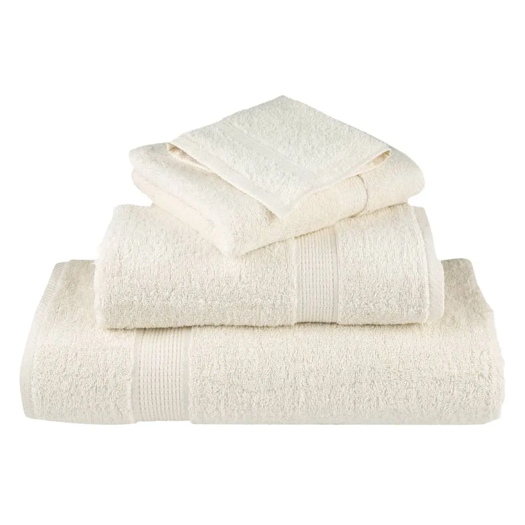 Premium Shower Towels 10 pcs Cream 70x140 cm 600 gsm 100% Cotton