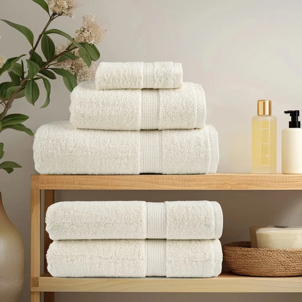 Premium Shower Towels 10 pcs Cream 70x140 cm 600 gsm 100% Cotton